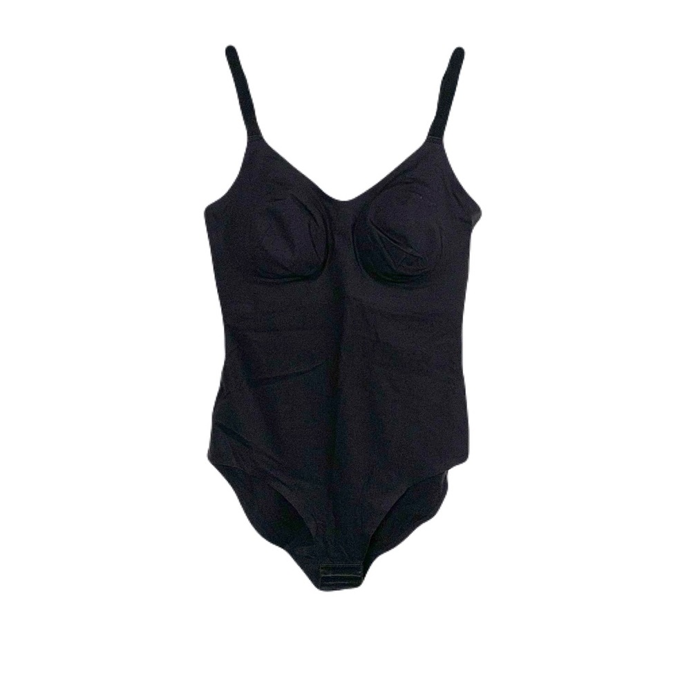 Knix Women’s Medium Black One Piece Shapewear Bodysuit Adjustable Strap Snaps